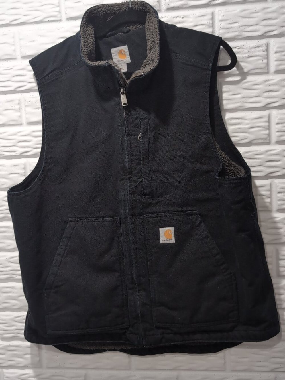 Carhartt Men's Sherpa Lined Vest 104277 Black Size Large
